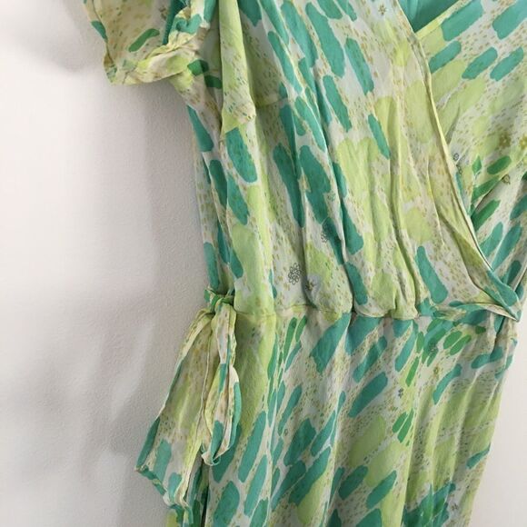 MathildeĀ greenāpatternāshort-sleeveāwrapādress - Picture 5 of 9